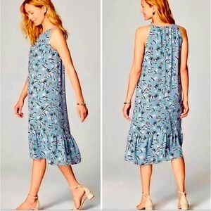 J. Jill  new Floral Blue Sleeveless Dress